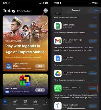 update whatsapp on iphone