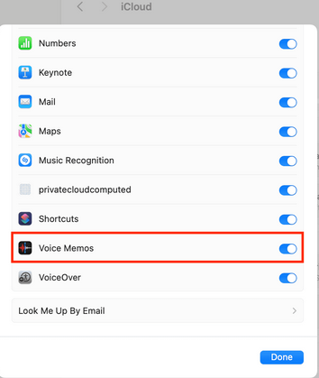 where are voice memos stored on icloud