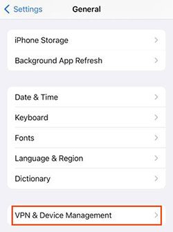 disable the vpn connection