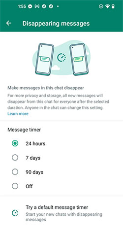 whatsapp disappearing messages