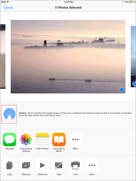 share photos from ipad to ipad with airdrop
