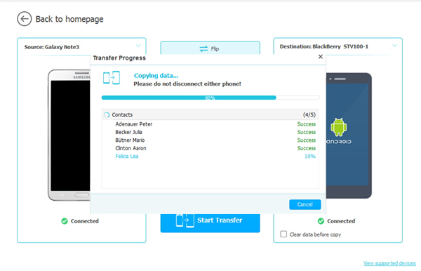 transfer sms from moto to blackberry