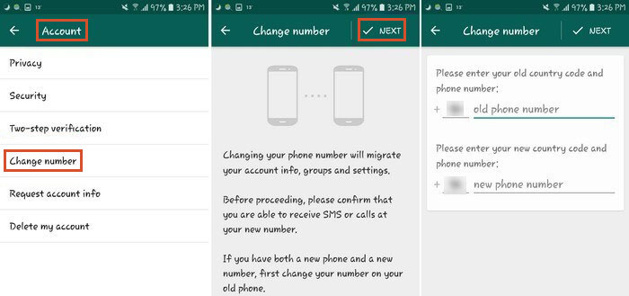 how to move whatsapp from android to iphone with changing account feature