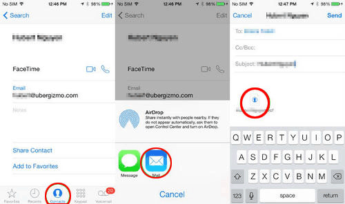 how to transfer iphone contacts to android without computer via email