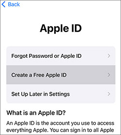 create a free apple id