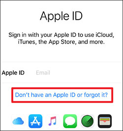 forget password or dont have an apple id