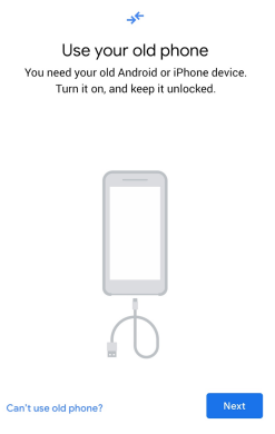 use your old phone for data transfer