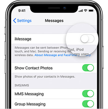 disable imessage