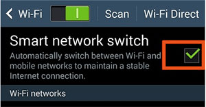 disable smart network switch on android