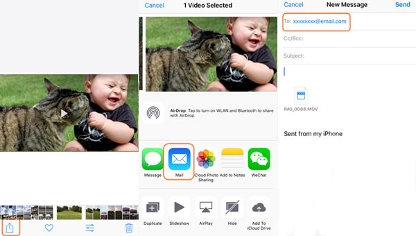 how to transfer photos from iphone to samsung by email