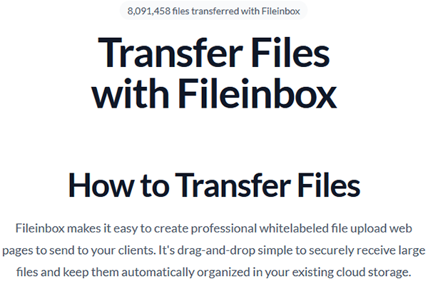 wetransfer alternative like fileinbox
