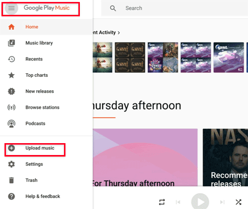 upload music to google