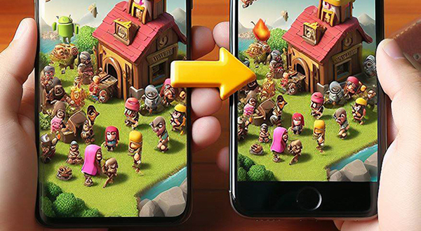 how to transfer clash of clans from android to iphone