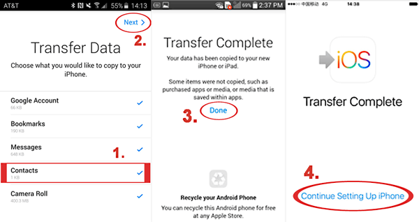 continue setting up iphone