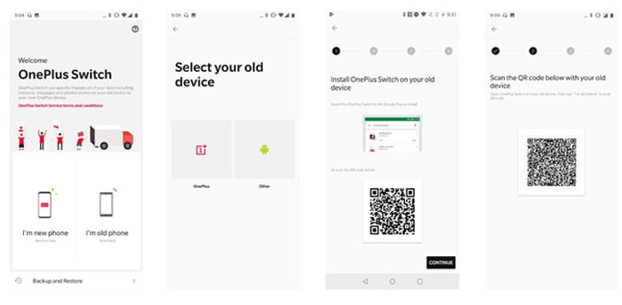 recover oneplus data from another phone via oneplus switch