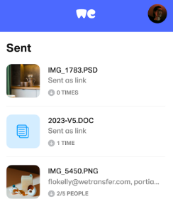 how to use wetransfer