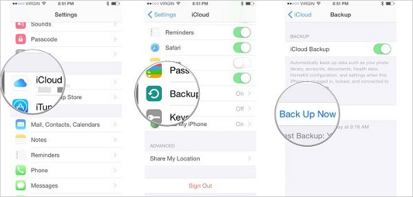 backup whatsapp conversations to icloud