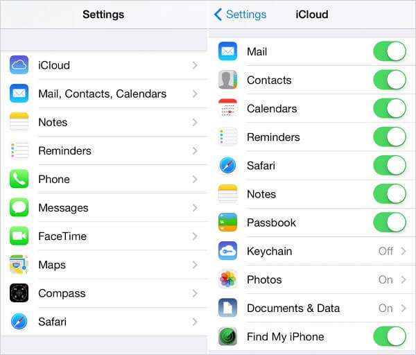 sync iphone data with icloud