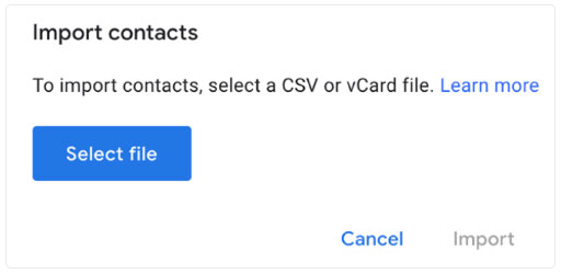 import contacts to google contacts