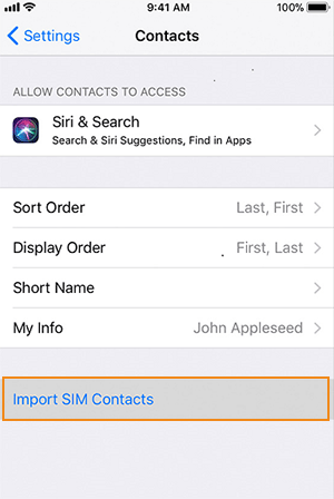 transfer contacts to iphone by importing sim contacts