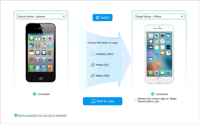 confirm the positions of the two idevices