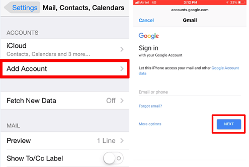 how to copy contacts from iphone to samsung via google account