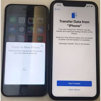 transfer apple id information to another via quick start