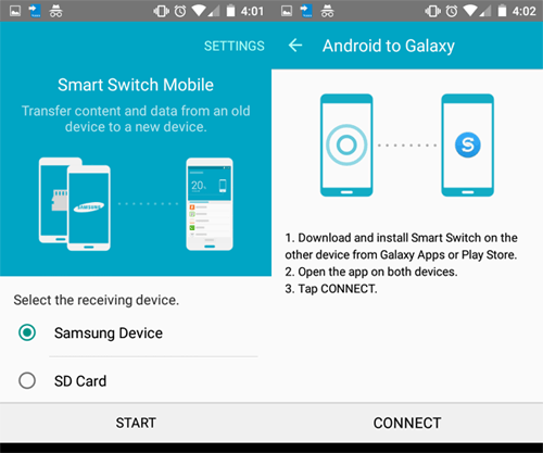 transfer data from zte to samsung galaxy using smart switch