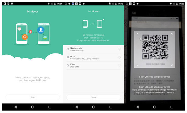 how to transfer data from huawei to redmi via mi mover