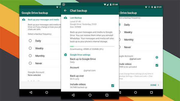 how to transfer whatsapp messages from samsung to huawei via google drive