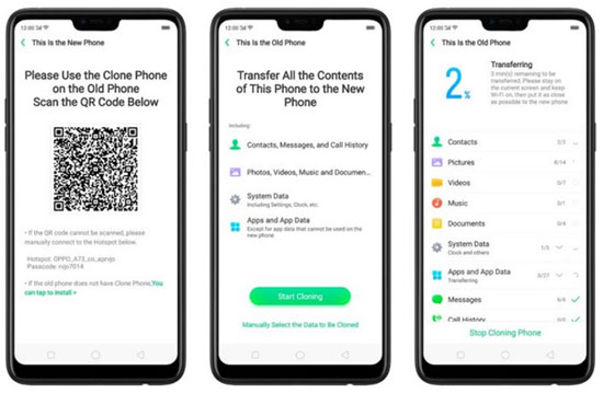 how to transfer data from oppo to oppo with clone phone