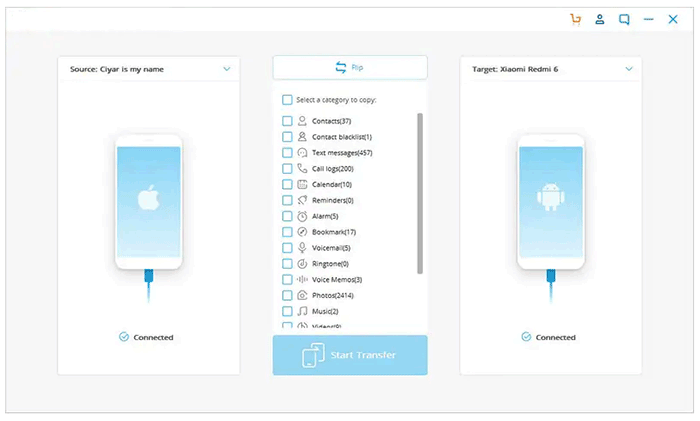 check the position of android and iphone devices