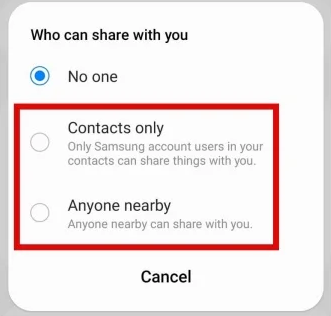fix quick share not working from its settings