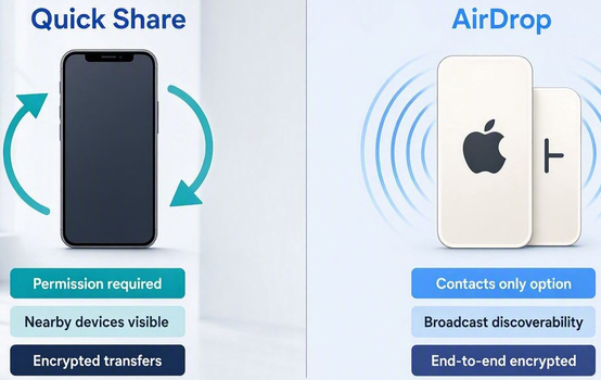 privacy of quick share and airdrop