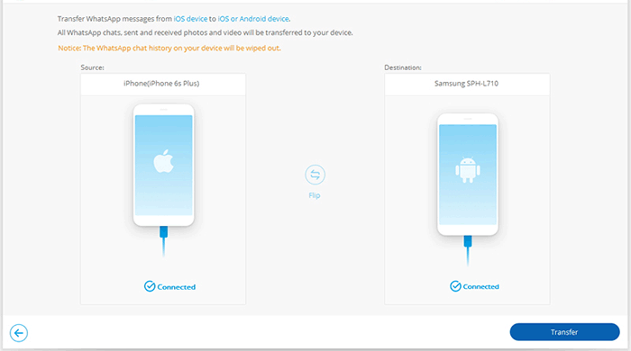 confirm the positions of both devices