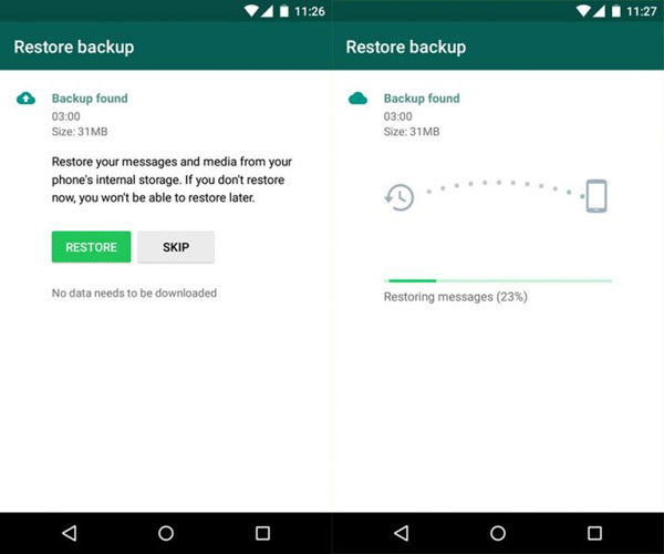 transfer whatsapp messages via whatsapp chat backup