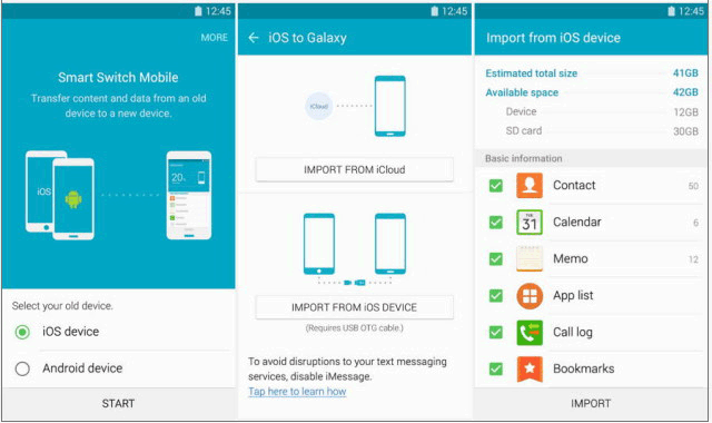 transfer data to samsung from iphone with smart switch using wifi