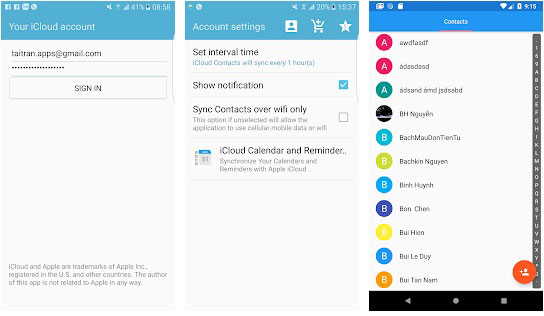 synchronize cloud contacts