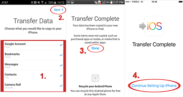how to transfer data from pixel to iphone via move to ios