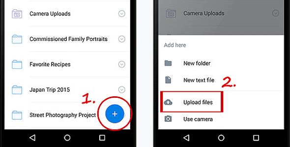 upload pixel files to dropbox