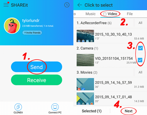 sending files from android to iphone using shareit