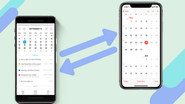 how to transfer calendar from android to iphone