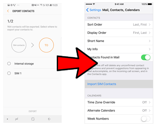 Import Contacts from Android to iPhone via SIM Card
