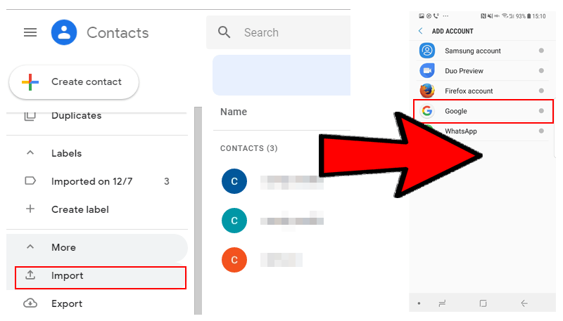 Export Contacts from iPhone to Android via Gmail
