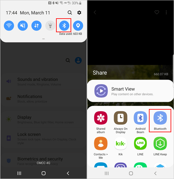 copy music from poco to poco by bluetooth