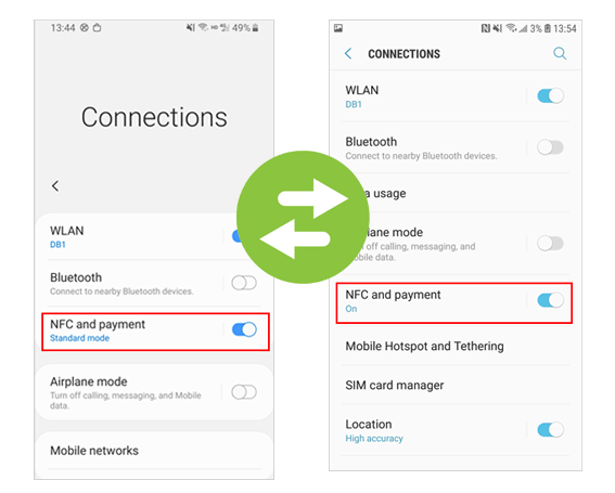 transfer photos from samsung to samsung with nfc