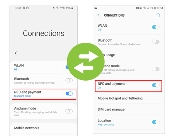 transfer photos from samsung to samsung with nfcC