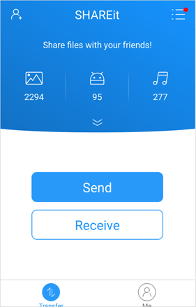 send music from iphone to android via shareit app