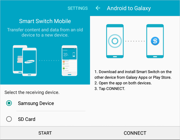 transfer contacts from samsung to samsung via smart switch