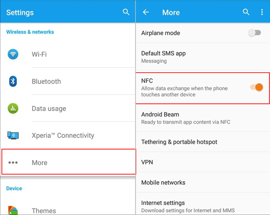 transfer files from android to android with nfc